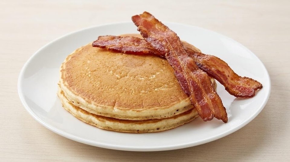 Printed menu showing American breakfast options.